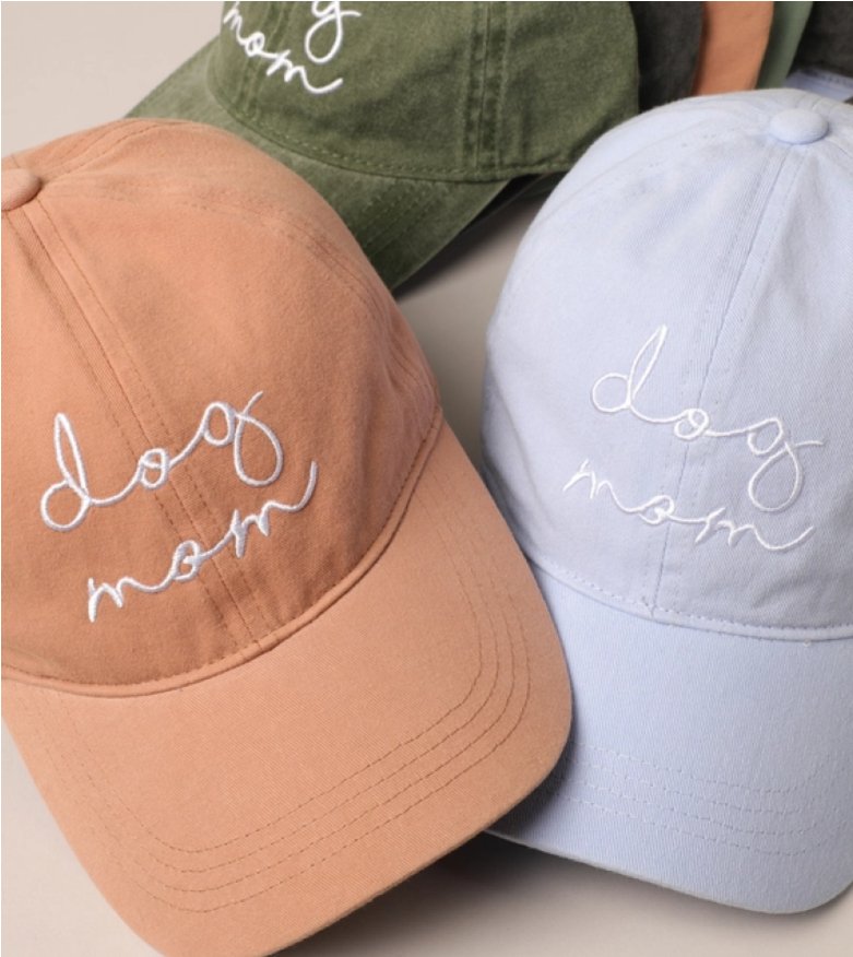 Dog Mom Embroidered Cap (Sage) - LunaMarie