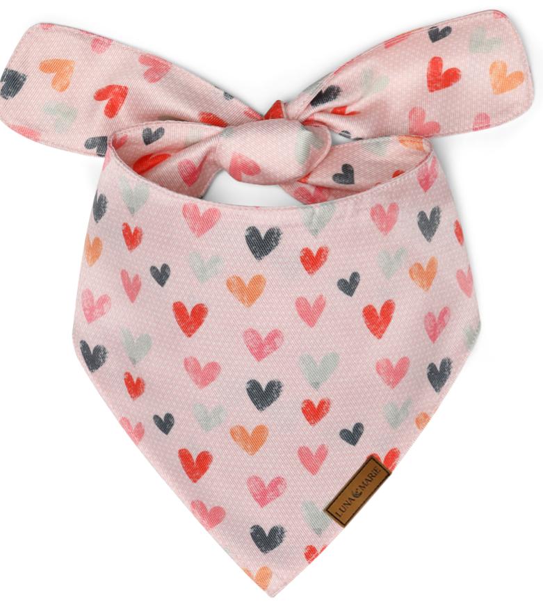 Pink Hearts Bandana - LunaMarie