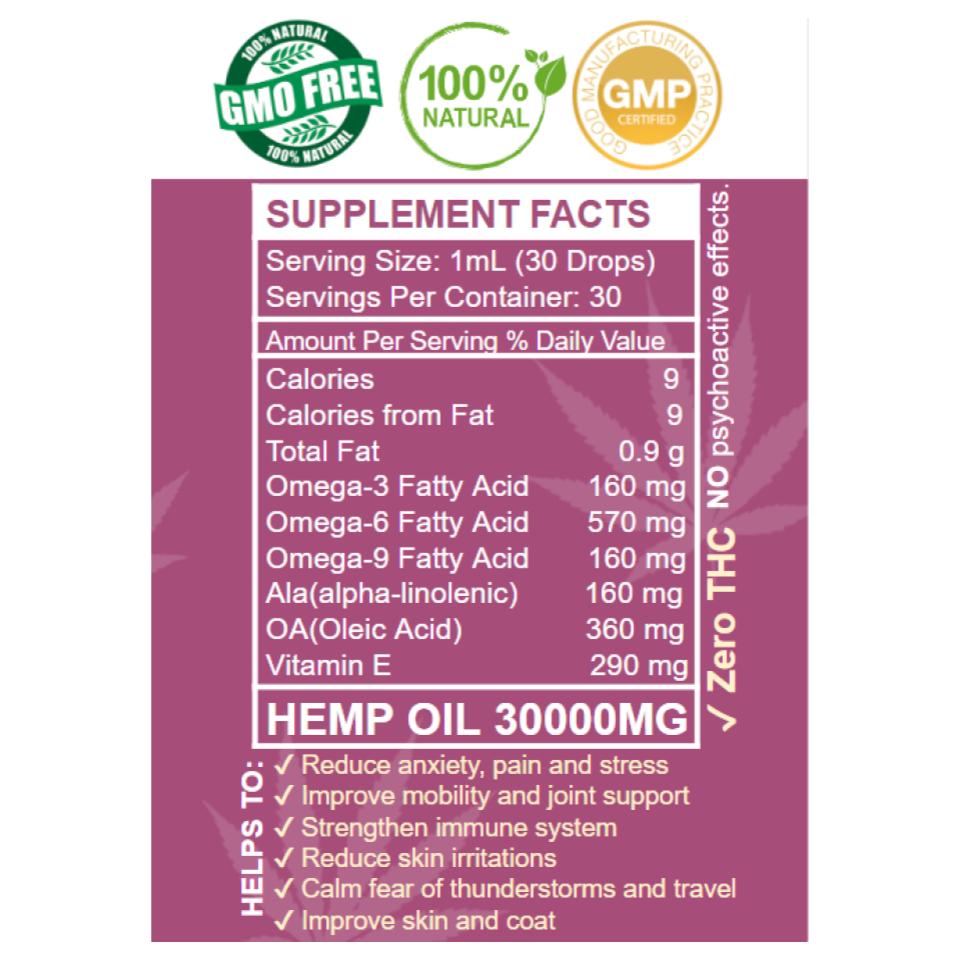 Cold-Pressed Hemp Oil Omega 3-6-9 Complex & Vitamin E (Mint Flavor) - LunaMarie