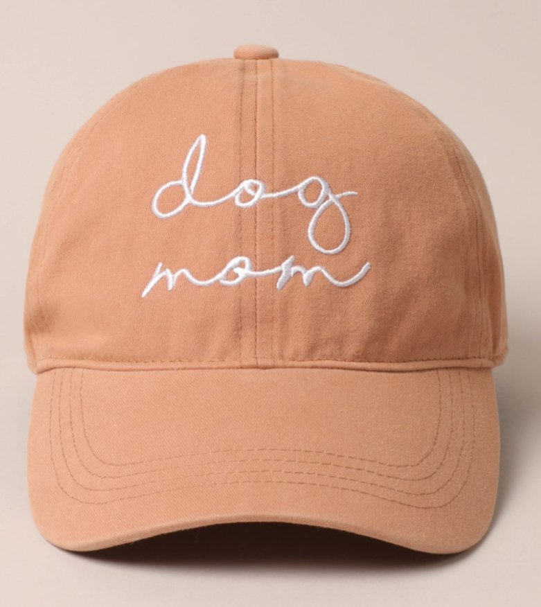 Dog Mom Embroidered Cap (Clay) - LunaMarie