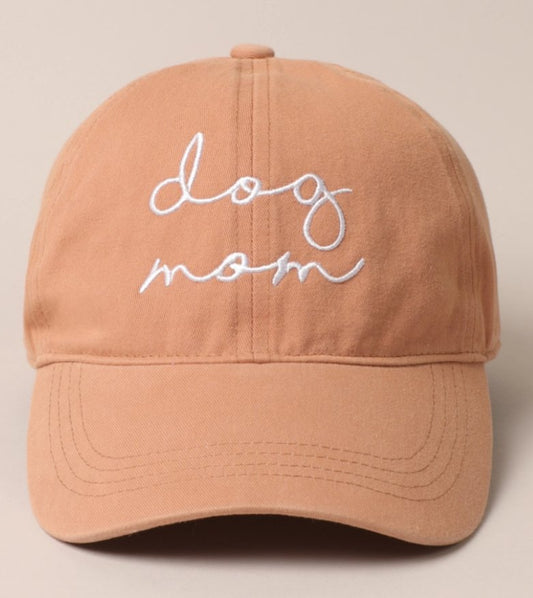 Dog Mom Embroidered Cap (Clay) - LunaMarie