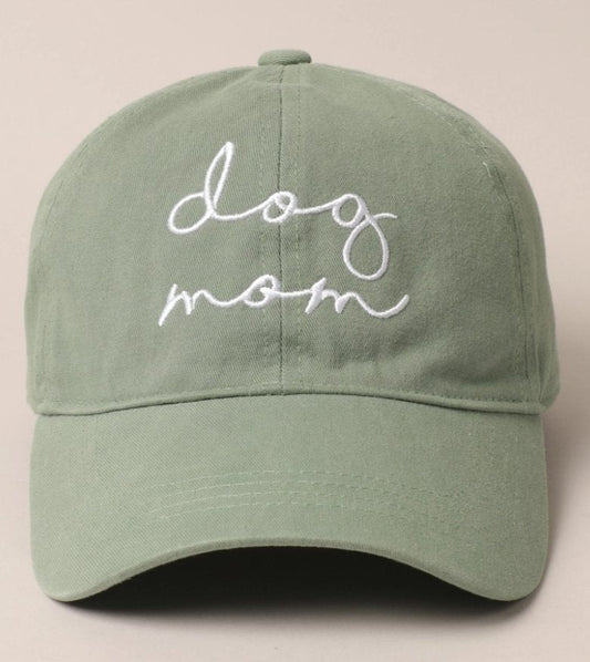 Dog Mom Embroidered Cap (Sage) - LunaMarie