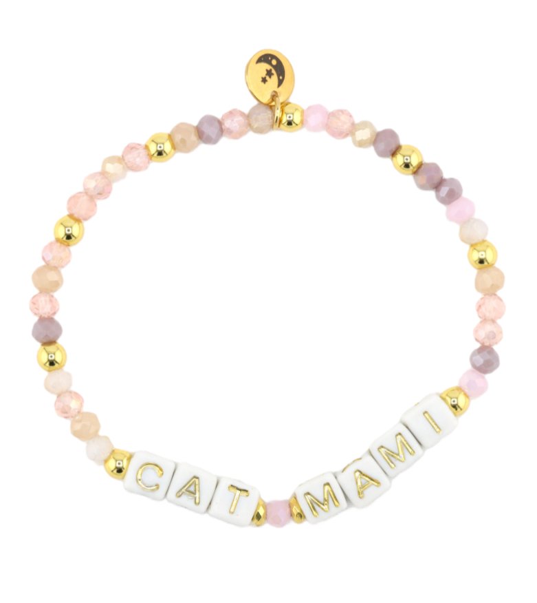 Pink Crystal Bracelet - Multiple Text Options - LunaMarie