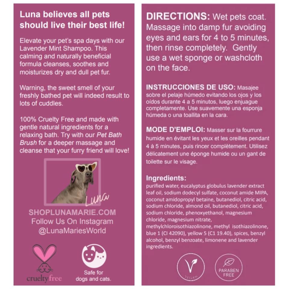 Vegan Pet Shampoo - Lavender - LunaMarie